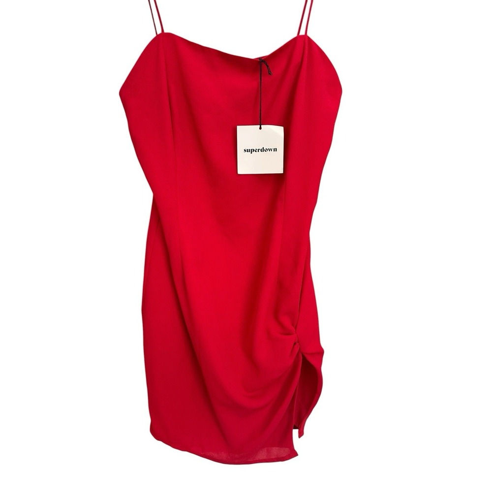 REVOLVE Superdown Syrus Slit Mini Dress Small Cherry Red Date Night #AA11-1 - Picture 2 of 11